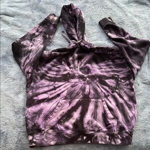 Tie-Dye Purple and Black Women's Hoodie
